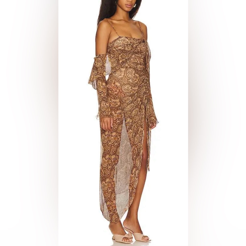 Camila Coelho Willow Brown Paisley Midi Dress